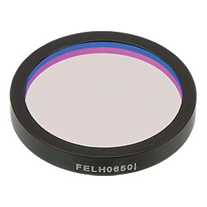 FELH0650 - Ø25.0 mm Longpass Filter, Cut-On Wavelength: 650 nm