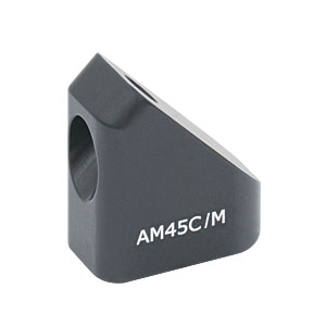 AM45C/M - 45° 角度付きブロック、M4ザグリ穴、M4ネジ付きポスト取付け可能(ミリ規格)