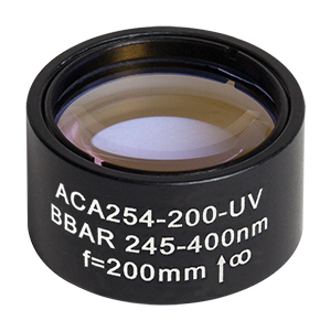 ACA254-200-UV - Air-Spaced Achromatic Doublet, AR Coating: 245 - 400 nm, f=200 mm