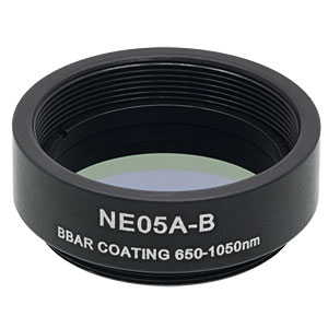 NE05A-B - Ø25 mm Absorptive Neutral Density Filter, ARC: 650-1050 nm, SM1-Threaded Mount, OD: 0.5