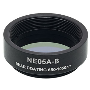 NE05A-B - Ø25 mm Absorptive Neutral Density Filter, ARC: 650 - 1050 nm, SM1-Threaded Mount, OD: 0.5