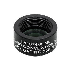 LA1074-A-ML - Ø1/2in N-BK7 Plano-Convex Lens, SM05-Threaded Mount, f = 20 mm, ARC: 350-700 nm