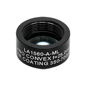 LA1560-A-ML - Ø1/2in N-BK7 Plano-Convex Lens, SM05-Threaded Mount, f = 25 mm, ARC: 350-700 nm