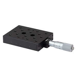 PT1/M - 単軸移動ステージ、移動量25 mm、標準マイクロメータ付き (ミリ規格)