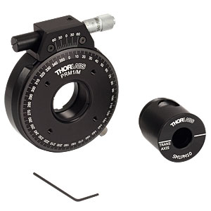 PRM1GL10/M - 偏光プリズムマウント付き精密回転マウント、Ø25 mm～Ø25.4 mm光学素子用 (ミリ規格)