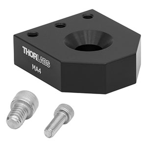 MA4 - Ø1.5インチポスト用アダプタ、1/4インチ貫通穴＆#8-32タップ穴（インチ規格） 