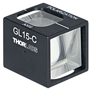GL15-C - Mounted Glan-Laser Polarizer, Ø15 mm CA, AR Coating: 1050 - 1700 nm 