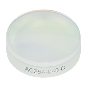 AC254-040-C - f = 40.0 mm, Ø1in Achromatic Doublet, ARC: 1050 - 1700 nm