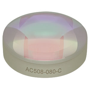 AC508-080-C - f = 80.0 mm, Ø2in Achromatic Doublet, ARC: 1050 - 1700 nm