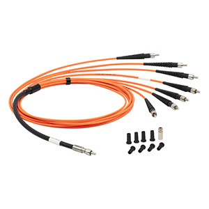 BF72RS1 - 1-to-7 Fan-Out Bundle, 200 µm Core, Solarization Resistant, SMA, 1 m Long