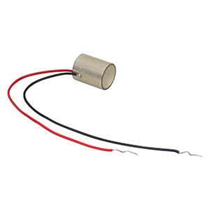 PT49LMW - チューブ型ピエゾアクチュエータ、500 V、軸方向変位量2.8 µm、半径方向変位量1.8 µm、Ø8.0 mm、長さ10.0 mm、ワイヤ付き