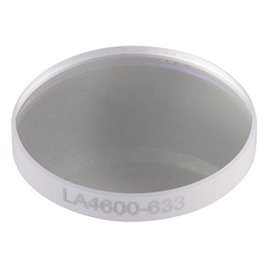 LA4600-633 - f = 100 mm, Ø1/2in UVFS Plano-Convex Lens, 633 nm V-Coat