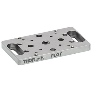 PD3T - アダプタープレート、厚さ5 mm、ピエゾ慣性アクチュエータ付き50 mm直線移動ステージ用(インチ規格)