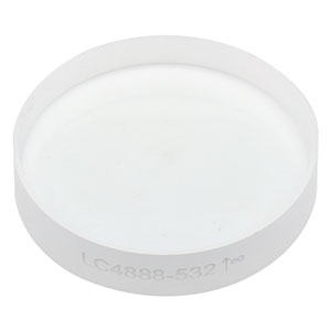 LC4888-532 - f = -100 mm, Ø1in UV Fused Silica Plano-Concave Lens, 532 nm V-Coating