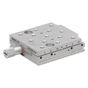 DTS25V/M - 真空対応アリ溝式移動ステージ、移動量25 mm、M6 x 1.0タップ穴(ミリ規格)