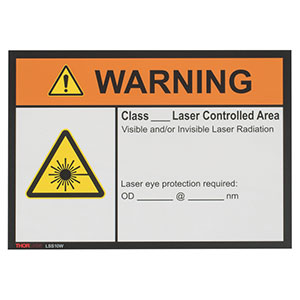 LSS10W - Warning Laser Safety Sign, 10in x 14in(日本では販売しておりません)