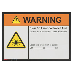 LSS10W3B - Class 3B Warning Laser Safety Sign, 10in x 14in(日本では販売しておりません)