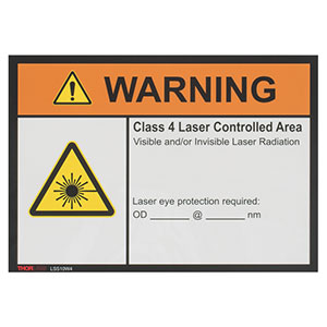 LSS10W4 - Class 4 Warning Laser Safety Sign, 10in x 14in(日本では販売しておりません)