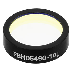 FBH05490-10 - Hard-Coated Bandpass Filter, Ø12.5 mm, CWL = 490 nm, FWHM = 10 nm