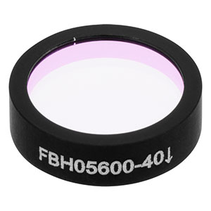 FBH05600-40 - Hard-Coated Bandpass Filter, Ø12.5 mm, CWL = 600  nm, FWHM = 40 nm