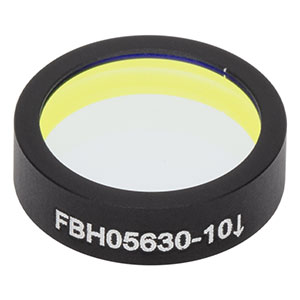 FBH05630-10 - Hard-Coated Bandpass Filter, Ø12.5 mm, CWL = 630 nm, FWHM = 10 nm