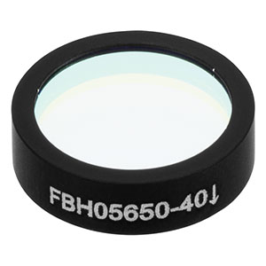 FBH05650-40 - Hard-Coated Bandpass Filter, Ø12.5 mm, CWL = 650 nm, FWHM = 40 nm