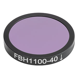 FBH1100-40 - Hard-Coated Bandpass Filter, Ø25 mm, CWL = 1100 nm, FWHM = 40 nm