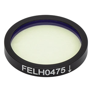 FELH0475 - Ø25.0 mm Longpass Filter, Cut-On Wavelength: 475 nm