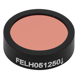 FELH051250 - Ø12.5 mm Longpass Filter, Cut-On Wavelength: 1250 nm