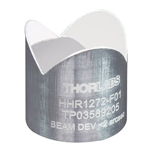 HHR1272-F01 - Ø1/2in Replicated Aluminum Hollow Retroreflector, Ø0.45in CA, <2 arcsec Beam Deviation, UV-Enhanced Aluminum Coating
