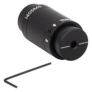 I405M5 - フリースペース型アイソレータ、405 nm、最大ビームØ4.5 mm、最大3 W (インチ規格)