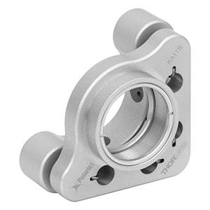 KA1TB - Ø25.4 mm(Ø1インチ)光学素子用Polaris®KA SM1ネジ付きキネマティックミラーマウント、2アジャスタ(低頭、六角穴付き)、固定リング2個付属