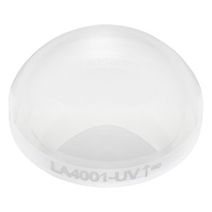 LA4001-UV - f = 15.0 mm, Ø1/2in UV Fused Silica Plano-Convex Lens, AR Coating: 245-400 nm