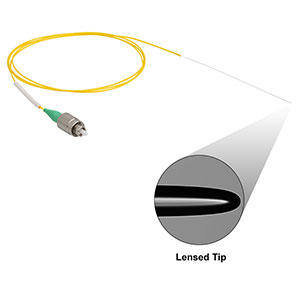 LFS105A1 - Single Mode Lensed 1060XP Fiber, 5 µm Spot Size, FC/APC to Lensed Tip, 1 m Long