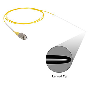 LFS108F1 - Single Mode Lensed 1060XP Fiber, 8 µm Spot Size, FC/PC to Lensed Tip, 1 m Long