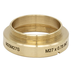 M25M27S - 顕微鏡用真鍮製アダプタ、M25 x 0.75外ネジ＆M27 x 0.75内ネジ