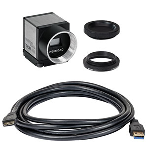 WFS31-5C - シャックハルトマン波面センサ、開口：11.25 mm x 7.03 mm、クロムマスク付き(ピッチ150 µm)のマイクロレンズアレイ、300～1100 nm、インチ規格用タップ穴