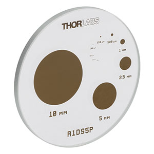 R1DS5P - ピクセル校正用ターゲット、円形パターン、ポジ、Ø25.4 mm(Ø1インチ)