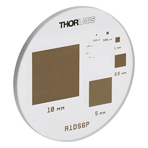 R1DS6P - ピクセル校正用ターゲット、正方形パターン、ポジ、Ø25.4 mm(Ø1インチ)