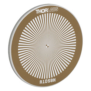 R1DS8N - Negative Sector Star Test Target, 1in Diameter, 72 Bars