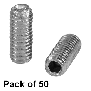 SS3M8 - M3 x 0.5ステンレススチール製止めネジ、長さ8 mm、50個入り(ミリ規格)