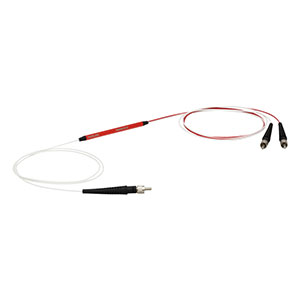 TM600R2S1B - 1x2 Multimode Fiber Optic Coupler, Low OH, Ø600 µm Core, 0.22 NA, 90:10 Split, SMA905