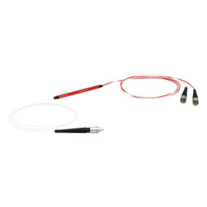 TM600R5F1B - 1x2 Multimode Fiber Optic Coupler, Low OH, Ø600 µm Core, 0.22 NA, 50:50 Split, FC/PC