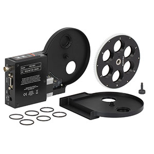 FW102C 6ポジション電動フィルターホイール、 Ø25 mm～Ø25.4 mm