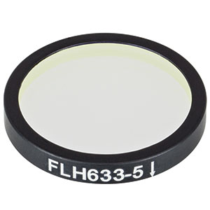 FLH633-5 - Hard-Coated Bandpass Filter, Ø25 mm, CWL = 633 nm, FWHM = 5 nm