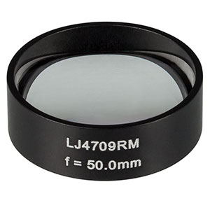 LJ4709RM - f = 50.0 mm, Ø1in, UVFS Mounted Plano-Convex Round Cyl Lens