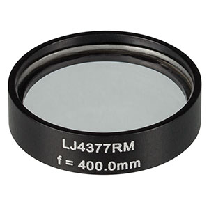 LJ4377RM - f = 400.0 mm, Ø1in, UVFS Mounted Plano-Convex Round Cyl Lens