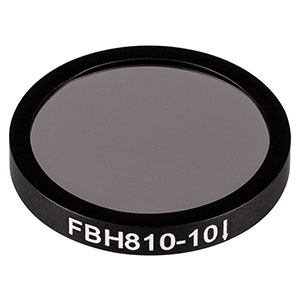 FBH810-10 - Hard-Coated Bandpass Filter, Ø25 mm, CWL = 810 nm, FWHM = 10 nm