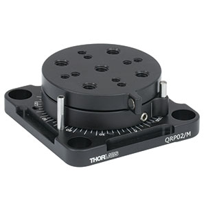 QRP02/M - 手動式360°回転ステージ、ハードストップ2つ付き(ミリ規格)