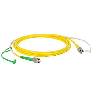 P4-460AR-2 - SM Patch Cable, AR-Coated FC/APC to Uncoated FC/PC, 488 - 633 nm, 2 m Long